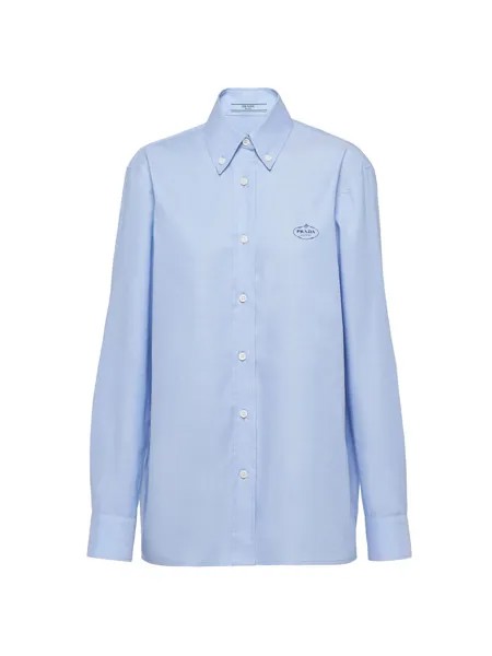 Полосатая оксфордская рубашка Prada, синий