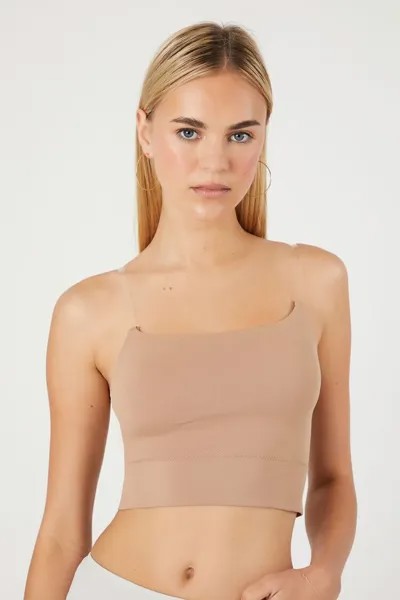 Бесшовная укороченная майка Forever 21, мокка