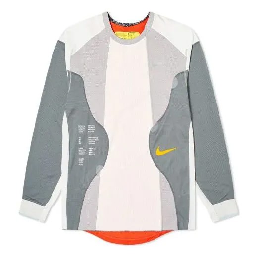 Футболка Nike Mens ISPA Dri-Fit Long-Sleeve Top 'Grey Summit White Red', серый
