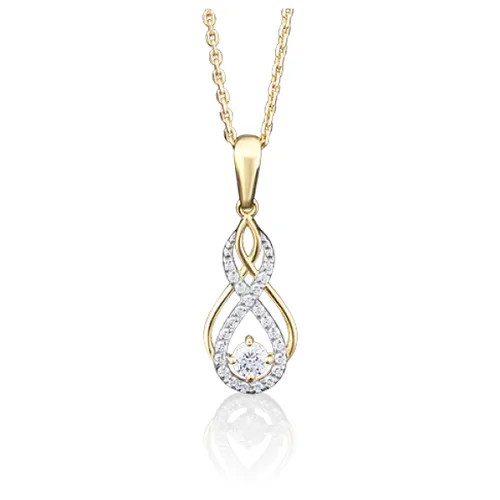 PLATINA jewelry Золотая подвеска с вставками Swarovski 03-2181-00-501-1130-38