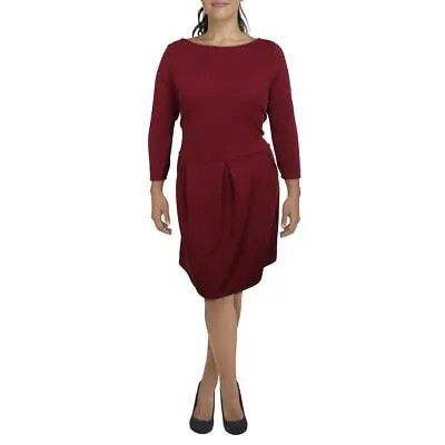 24seven Comfort Apparel Женское красное платье со складками и расклешенной юбкой Plus 2X BHFO 7526