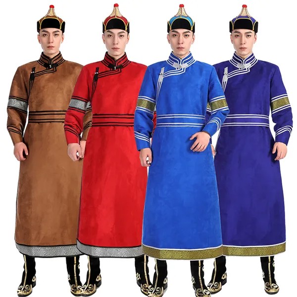 Монгольские костюмы для мужчин, национальная одежда, праздничный вечерний халат, традиционное монгольское платье, Классическая Народная т...