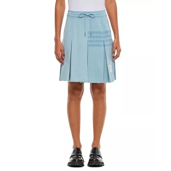 Юбка box pleat skirt in double face knit Thom Browne, синий