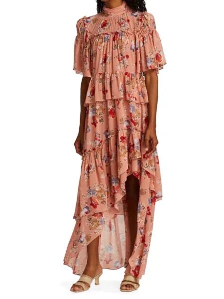 Платье Jamie из жоржета с цветочным принтом Cinq À Sept, цвет Bare Rose