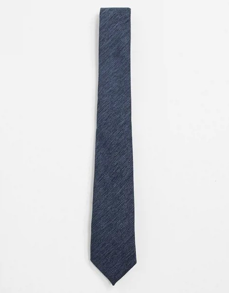 Темно-синий галстук с узором 