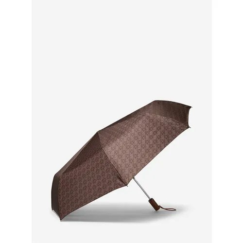 Мини-зонт MICHAEL KORS, полуавтомат, 2 сложения, чехол в комплекте, для женщин, коричневый