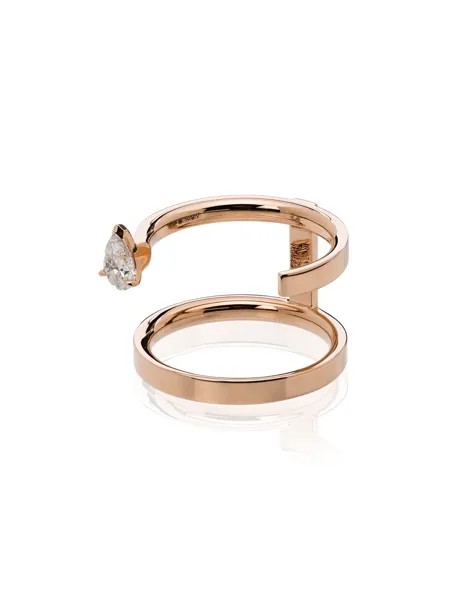 Repossi кольцо Serti Sur Vide из розового золота с бриллиантом