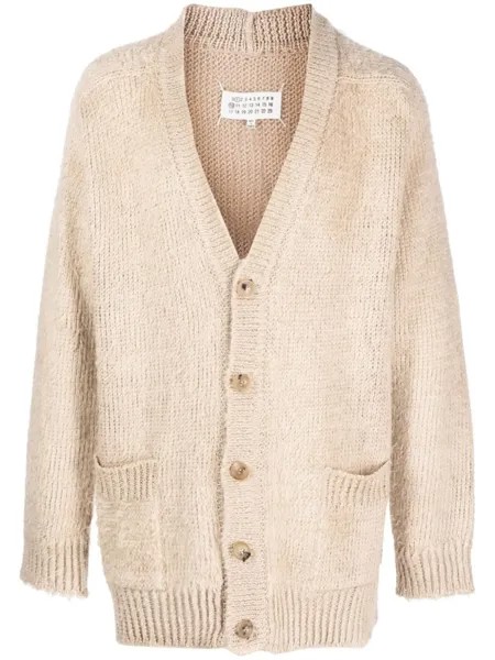 Maison Margiela кардиган с V-образным вырезом, нейтральный цвет