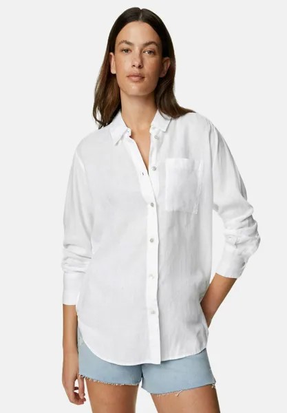 Блузка-рубашка Pure Linen Relaxed Beach Marks & Spencer, цвет white