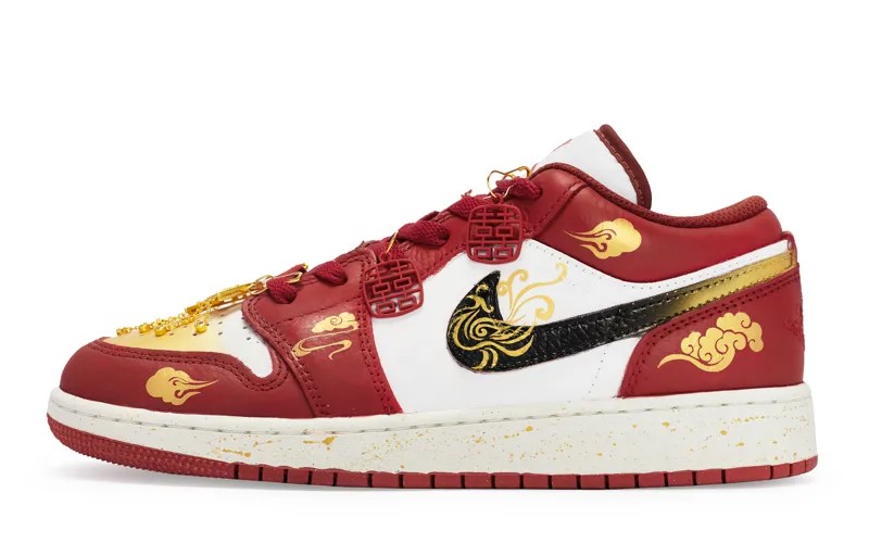 Кроссовки Air Jordan 1 Vintage Basketball Shoes Women's Low-top Gold, золотой