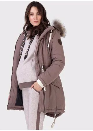 Куртка-парка зимняя 2в1 I love mum Ньюкасл кофейная для беременных (48)