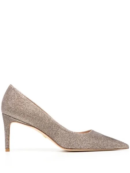 Туфли Stuart 50 с блестками Stuart Weitzman, золотистый