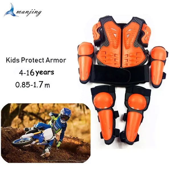 Детский защитный жилет для тела, защитная безрукавка для мотокросса и гонок по бездорожью, снаряжение для защиты колена, груди и позвоночни...