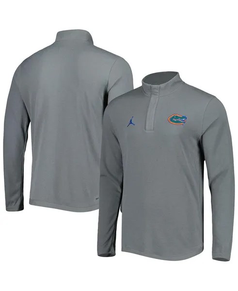 Мужская брендовая футболка с половиной молнии цвета Florida Gators Team антрацитового цвета Jordan