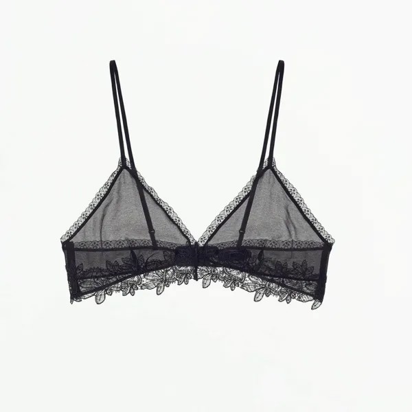 Бюстгальтер Zara Sequinned Lace, черный
