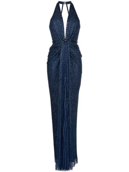 Jenny Packham платье Zooey со стразами, синий