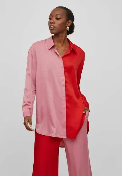 Рубашка Vila Colorblock, розовый/алый