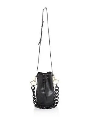 Tara Zadeh Женская черная кожаная сумка-мешок Кожаная сумка-мешок с регулируемым ремешком