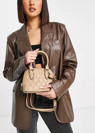 Светло-коричневая стеганая сумка через плечо с ручкой сверху Steve Madden-Коричневый цвет