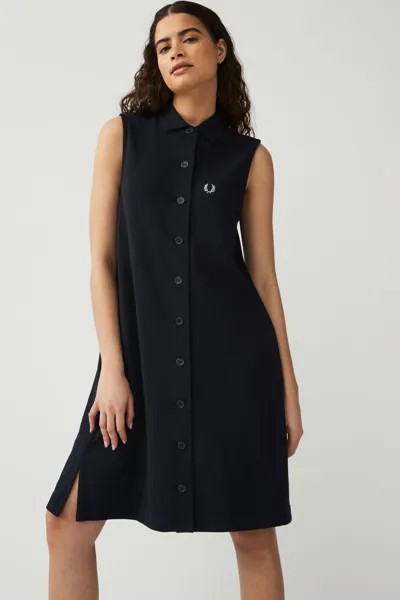 Платье-Рубашка из пике Fred Perry, синий