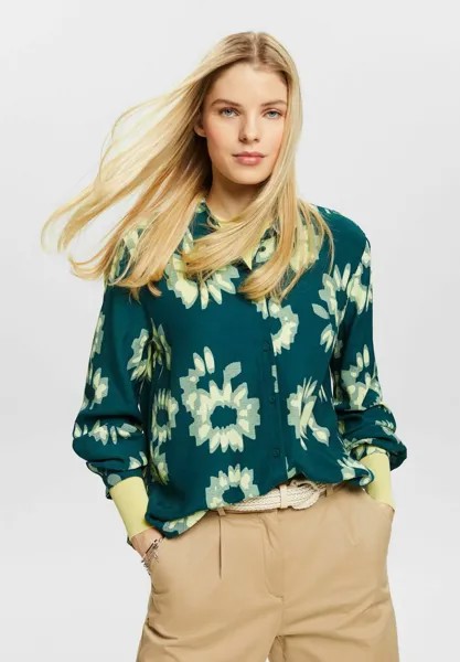 Блузка-рубашка Esprit, цвет dark teal green
