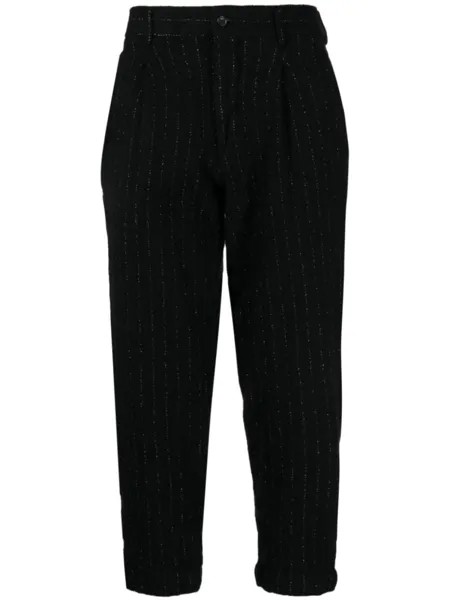 Comme des Garçons Homme Plus укороченные брюки в тонкую полоску, черный