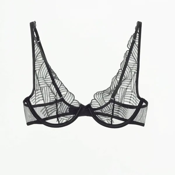 Бюстгальтер Zara Underwire Lace, черный