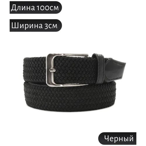 Ремень текстиль, металл, длина 100 см., черный