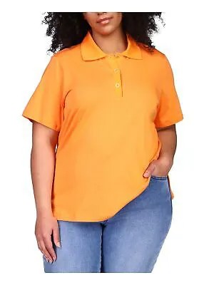 MICHAEL MICHAEL KORS Женская оранжевая футболка-поло с короткими рукавами и воротником плюс 3X