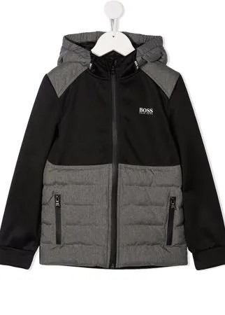 BOSS Kidswear пуховик с вышитым логотипом