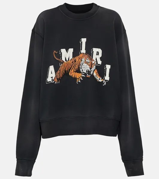 Толстовка Vintage Tiger из хлопка AMIRI, черный