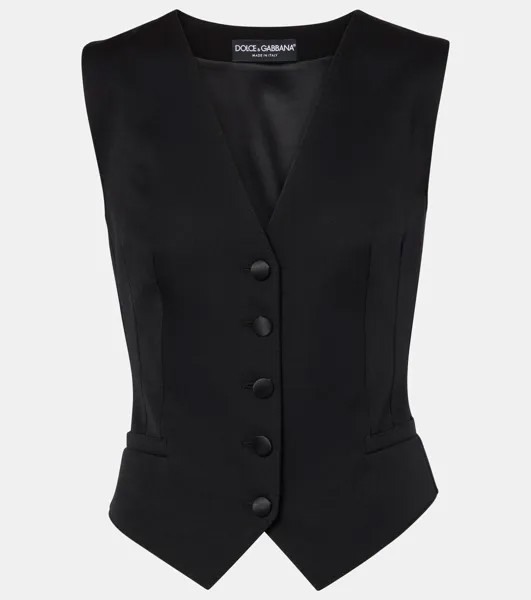 Жилет из смесовой шерсти Dolce&Gabbana, черный