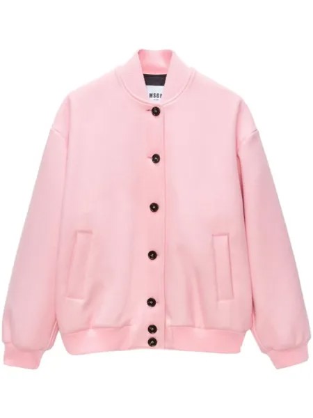 MSGM пуховик с графичным принтом, розовый