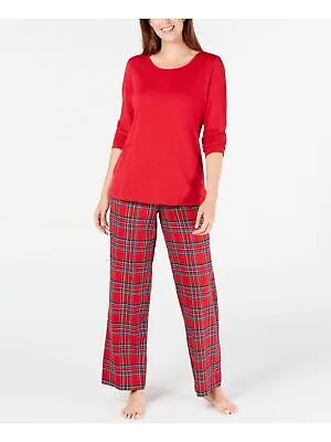 FAMILY PJs Женская красная эластичная футболка Mix It Верх Прямые брюки Трикотажная пижама M