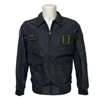 Мужская куртка Aeronautica Militare AB2071 Jacket Pilot Black Pilot Arrows Tricol
