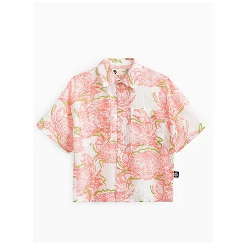Рубашка Happy Baby, размер 110-116, розовый, белый