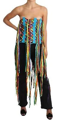 DOLCE - GABBANA Корсет, разноцветная блузка-бюстье с корсетом IT40 /US6 / S $2400