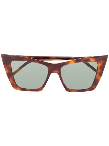 Saint Laurent Eyewear солнцезащитные очки в оправе 'кошачий глаз' черепаховой расцветки