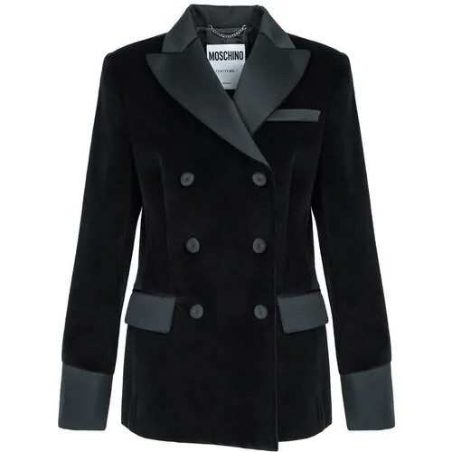Пиджак MOSCHINO, средней длины, размер 44, черный