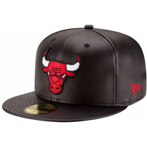 [70344042] Мужская приталенная кепка из искусственной кожи New Era NBA 59Fifty Chicago Bulls