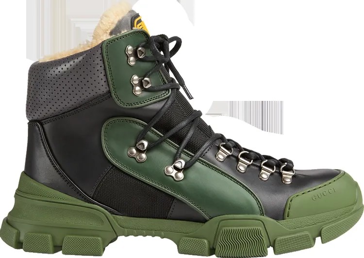 Ботинки Gucci Flashtrek High Black Green, черный