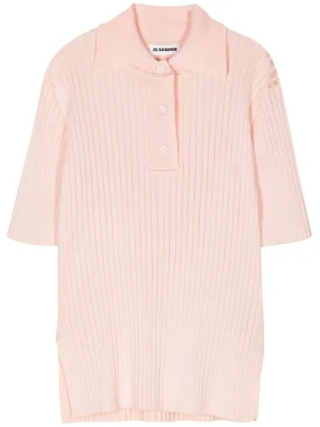 Jil Sander рубашка поло в рубчик, розовый