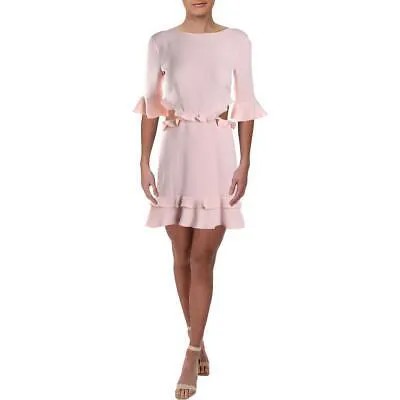 Rachel Zoe Женское розовое коктейльное платье с вырезами и рюшами Karly 10 BHFO 4166