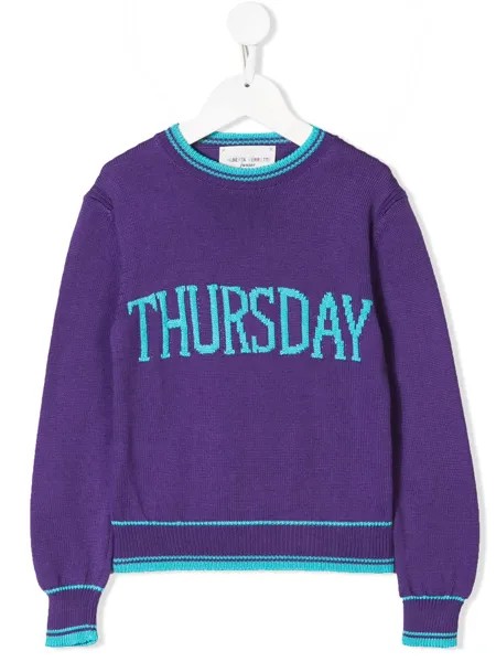 Alberta Ferretti Kids свитер с принтом 'Thursday'