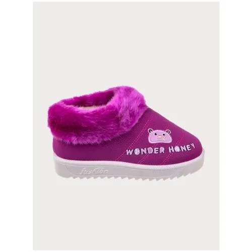 Угги детские CS01-10 WONDER HONEY полуботинки зимние с мехом розовые. Размер 34 (32 RU)