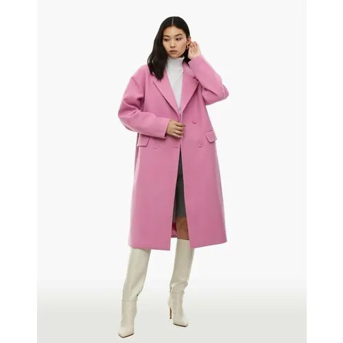Пальто  Gloria Jeans зимнее, силуэт свободный, средней длины, размер S (40-42), розовый