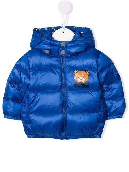 Moschino Kids пуховик с капюшоном и принтом Teddy Bear