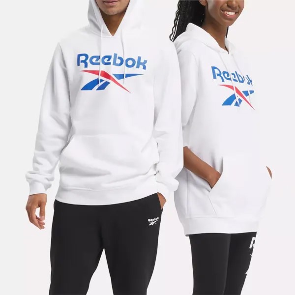 Флисовый пуловер с логотипом Identity Reebok, белый