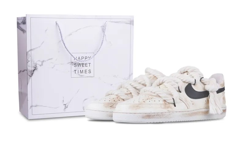 Кроссовки Nike Court Vision 1 Skateboarding Shoes Women's Low-top White, хаки
