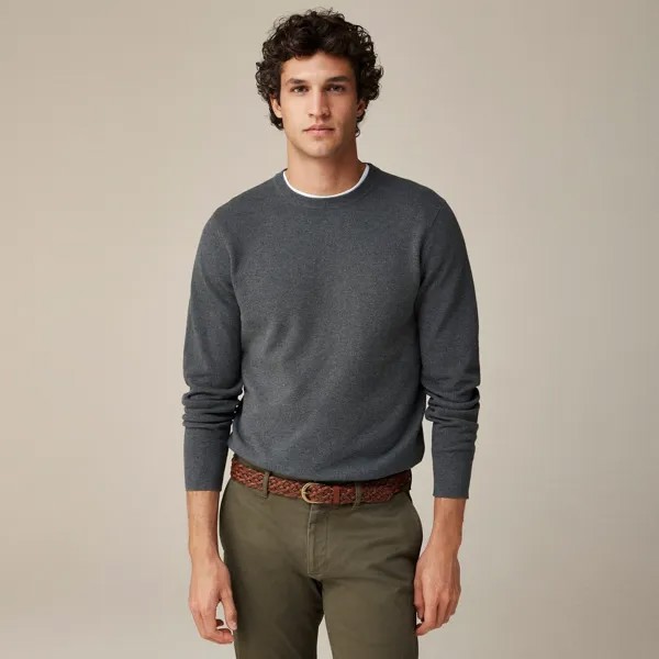 Свитер с круглым вырезом из хлопчатобумажной пряжи пике J.Crew, черный